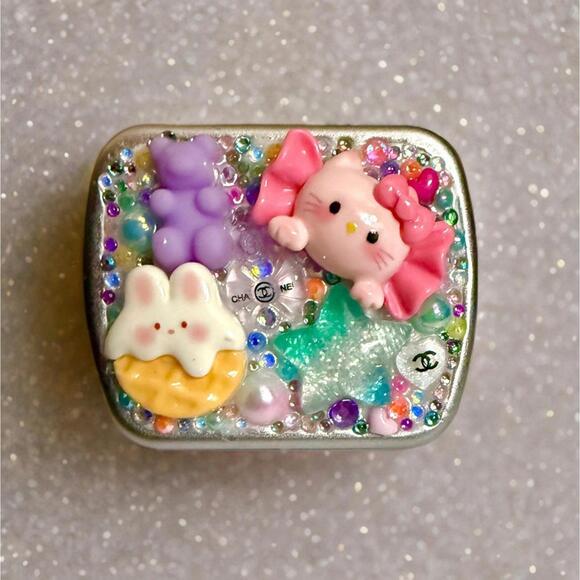 Other - Handmade Decoden Mini Tin Pill Box, Hello Kitty Candy Sweets Kawaii Junk Case
